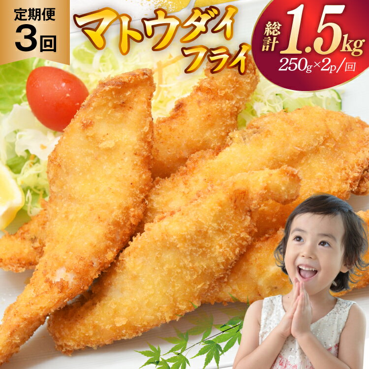【ふるさと納税】魚フライ 魚 フライ 鯛 揚げ物 冷凍 3回 定期便 マトウダイのフライ 約500g (250g×2パック) 総計1.5kg [ひばり 長崎県 平戸市 hr42bgy420346] フィッシュフライ 白身 白身フライ 白身魚 惣菜