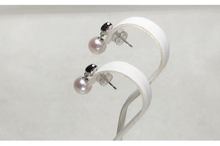 akoya ぷっくりしずく ピアス ( K18WG ) 三重県 伊勢志摩 真珠 パール ピアス 18金 K18