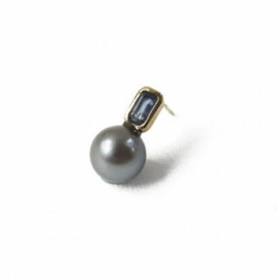 ふるさと納税 座間味村 kerama pearl × blue sapphire earring 1 / K18 (片耳) |  | 01