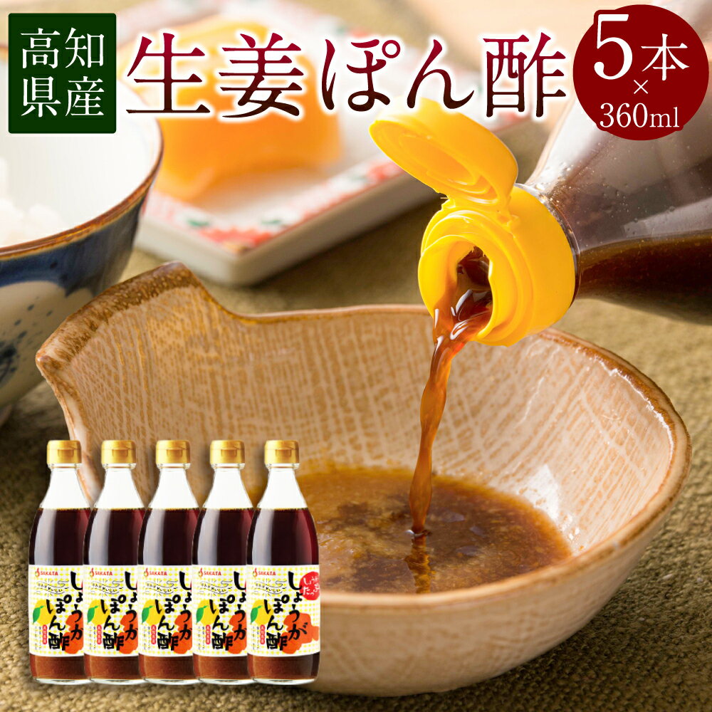 【ふるさと納税】高知県産 生姜ぽん酢 360ml×5本