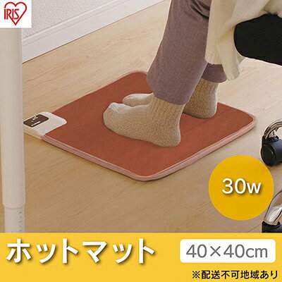 【ふるさと納税】ホットカーペット 電気カーペット ホットマット 正方形 40×40cm HCM-40S-T ブラウン アイリスオーヤマ 温度2段階調節 足元ヒーター 節電 寒さ対策