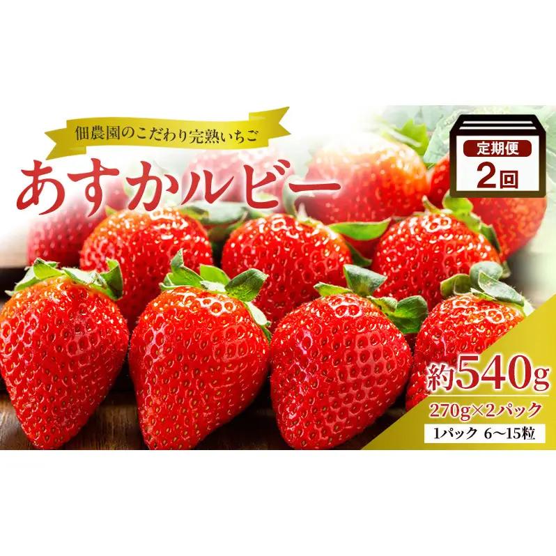 いちご 完熟 あすかルビー 奈良県産 いちご【約540g】【2回定期便 先行予約】