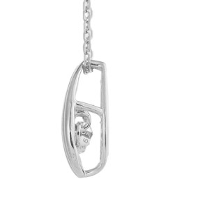 ダンシングストーンダイヤペンダント(ネックレス)【mermaid】10金ホワイトゴールド・0.05ct　D10-0088