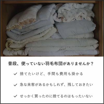 ふるさと納税 出雲市 洗える 寝袋 【打ち直し】 使っていない布団を再利用 羽毛布団 肌掛け シングル 羽毛布団→寝袋3枚 |  | 02