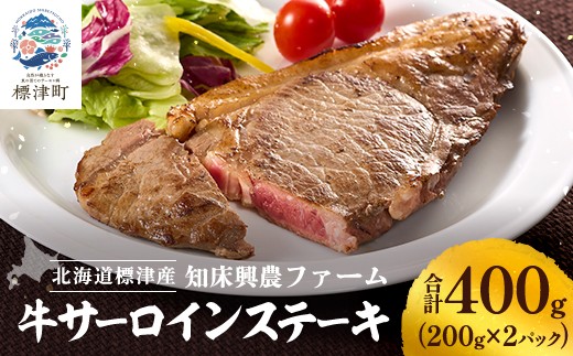 
            知床興農 牛サーロインステーキ　＜放牧牛・グラスフェッドビーフ＞　200g×2パック　牛肉 赤身【1513736】
          