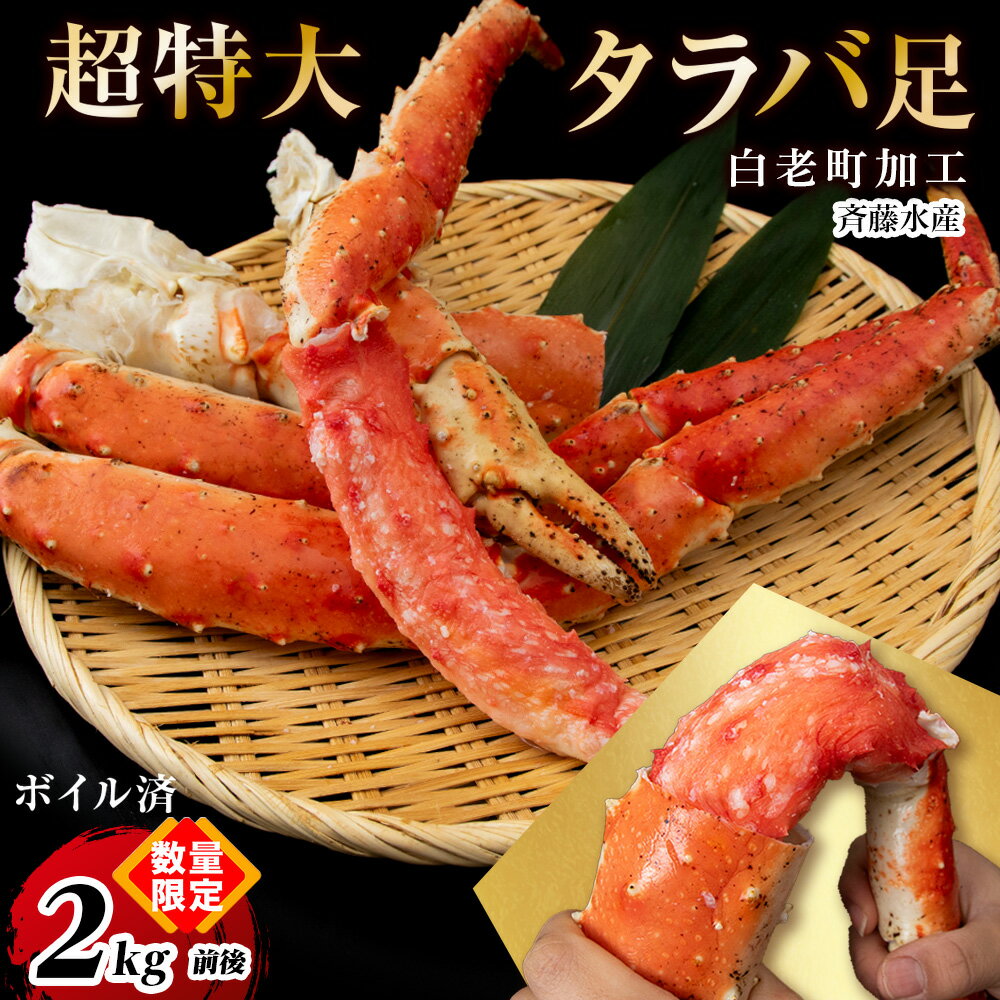 【ふるさと納税】【数量限定】 ボイルタラバ 脚 超特大 2kg前後 ＜斉藤水産＞ AM155たらばがに タラバガニ たらば蟹 たらばガニ タラバかに たらばカニ 蟹 ボイル タラバ足 北海道ふるさと納税 白老 ふるさと納税 北海道