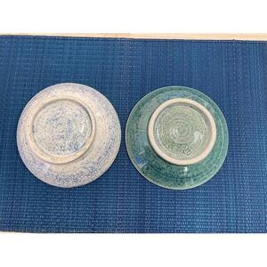 ガラス彩陶器　プレート（小）2客セット