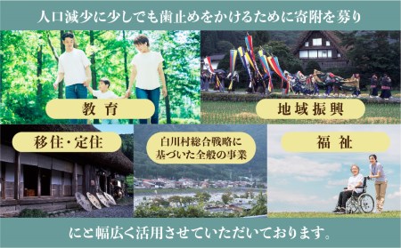 《返礼品なし》3000円 岐阜県白川村への寄附 応援寄附金 世界遺産 白川郷 [S307]