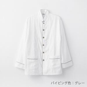 【大東寝具】京和晒綿紗 ガーゼパジャマ 2重合わせ 白　男女兼用サイズ（グレー　LL）