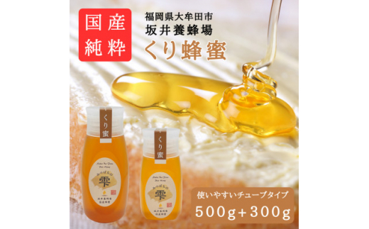みつばちの雫　国産くり蜂蜜　500g+300g【1481080】