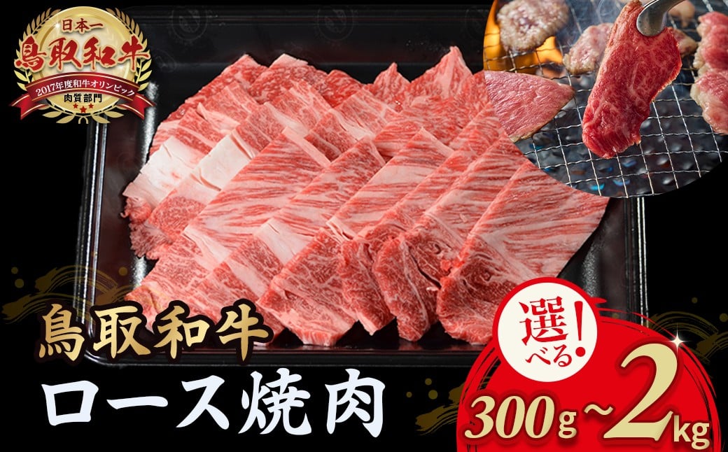 
            鳥取和牛 極上ロース焼肉 300g～2kg 国産 ブランド牛 牛肉 焼肉 希少 和牛 黒毛和牛 肉 ロース BBQ 冷凍 鳥取県 倉吉市
          
