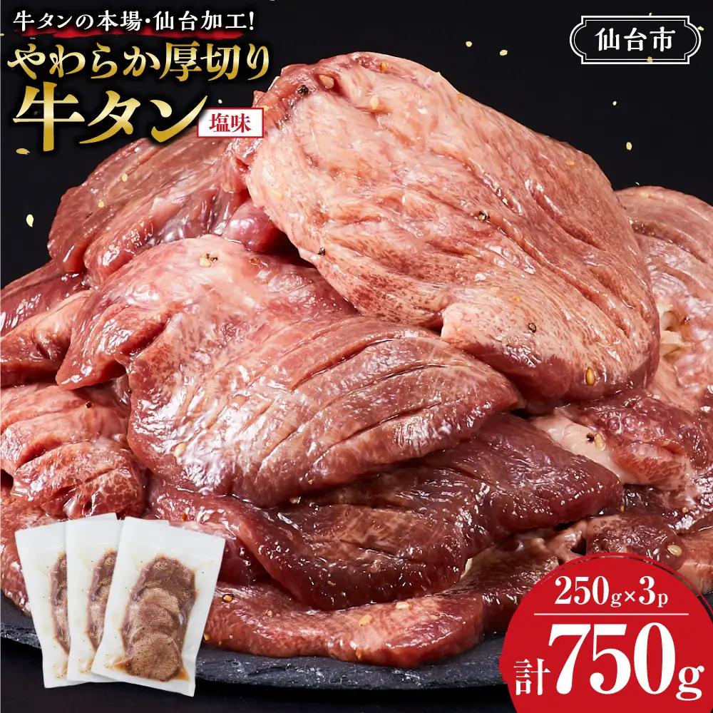 やわらか 厚切り 牛タン 750g 塩味 ｜ 牛タン 仙台