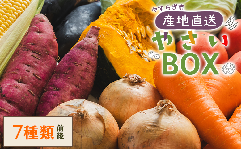 やすらぎ市 産地直送やさいＢＯＸ（7種類前後） - 野菜 ベジタブル おまかせ 詰め合わせ セット 季節 旬 お任せ お楽しみ ヘルシー 国産 特産品 送料無料 やすらぎ市 高知県 香南市 yr-0033