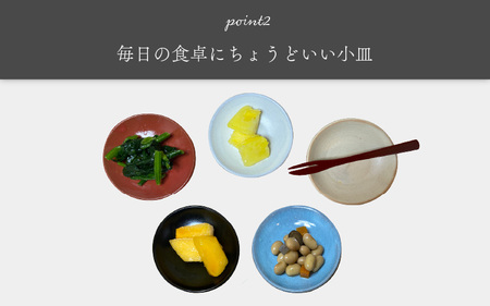  【越前焼】 小皿 5枚セット 洗心窯 越前焼 陶芸作家 【豆皿 丸皿 5色 食器 うつわ  陶器】 [e48-a006] 