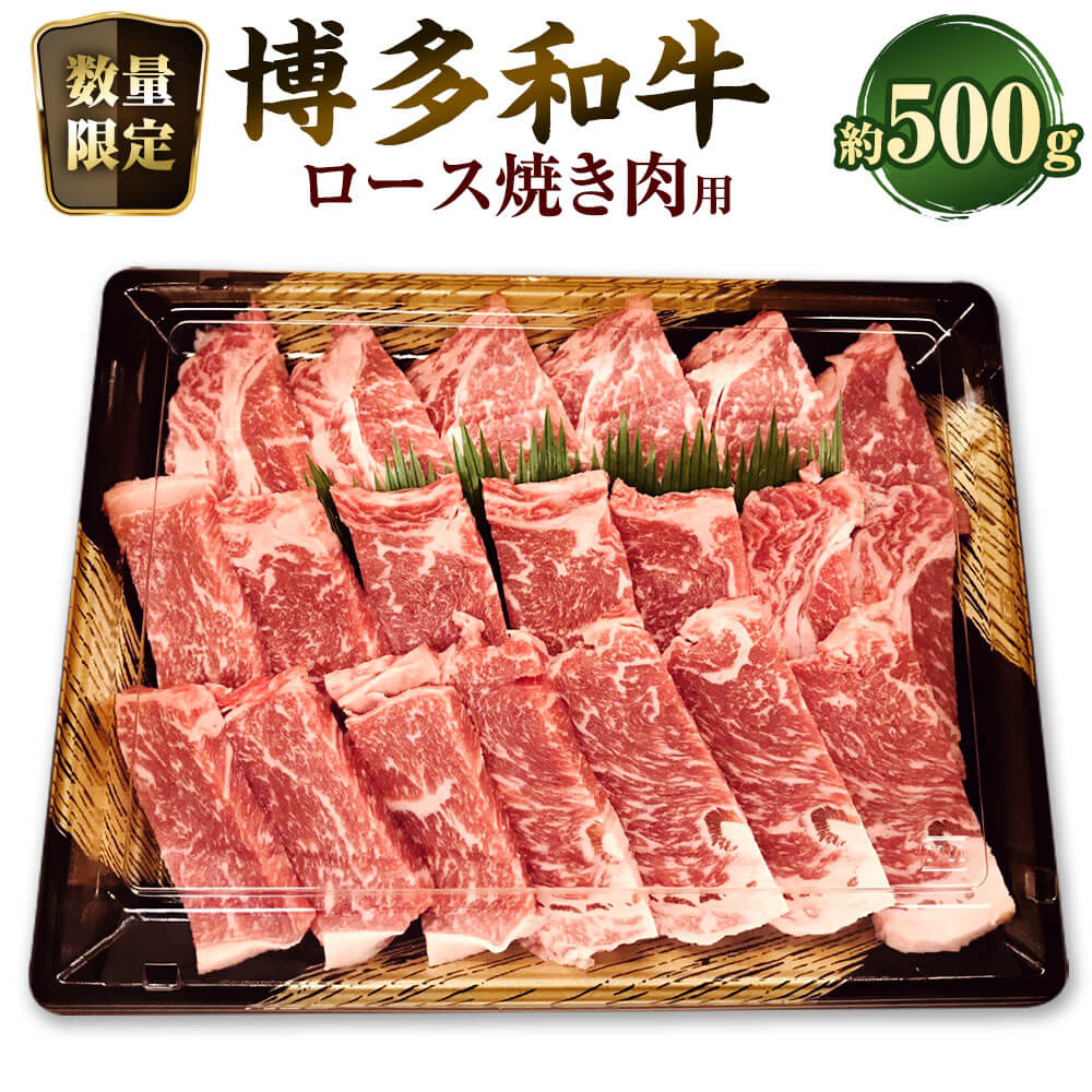 【ふるさと納税】【数量限定博多和牛】ロース 焼き肉用 約500g 黒毛和種 和牛 リブロース サーロイン 牛肉 お肉 霜降り 冷凍 福岡県産 国産 九州 福岡県 大任町 送料無料
