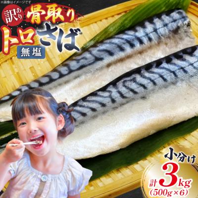 ふるさと納税 気仙沼市 訳あり 骨取り トロ さば 切身 計3kg (500g×6p) [足利本店 20565813]