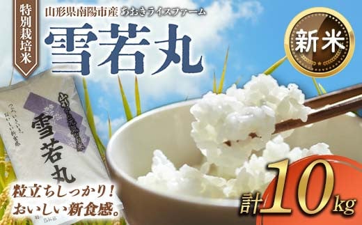 
            【令和7年産 新米 先行予約】 【金賞受賞農家】 特別栽培米 雪若丸 計10kg (5kg×2袋) 《令和7年10月上旬～発送》 『あおきライスファーム』 山形南陽産 米 白米 精米 ご飯 農家直送 山形県 南陽市 [2407-R7]
          