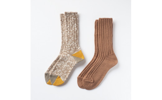 
017SOUKI SOCKS Puffy・Woodyソックスセット/Mサイズ ///靴下 くつした ソックス くつ下 足元 レディース 婦人 メンズ 紳士 おしゃれ シンプル カジュアル 肌触り ふっくら 日本製 奈良県 広陵町
