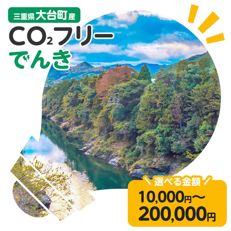 【ふるさと納税】大台町産CO2フリーでんき 10,000円コースから 選べる（注：お申込み前に申込条件を必ずご確認ください） ／中部電力ミライズ 電気 電力 三重県 大台町
