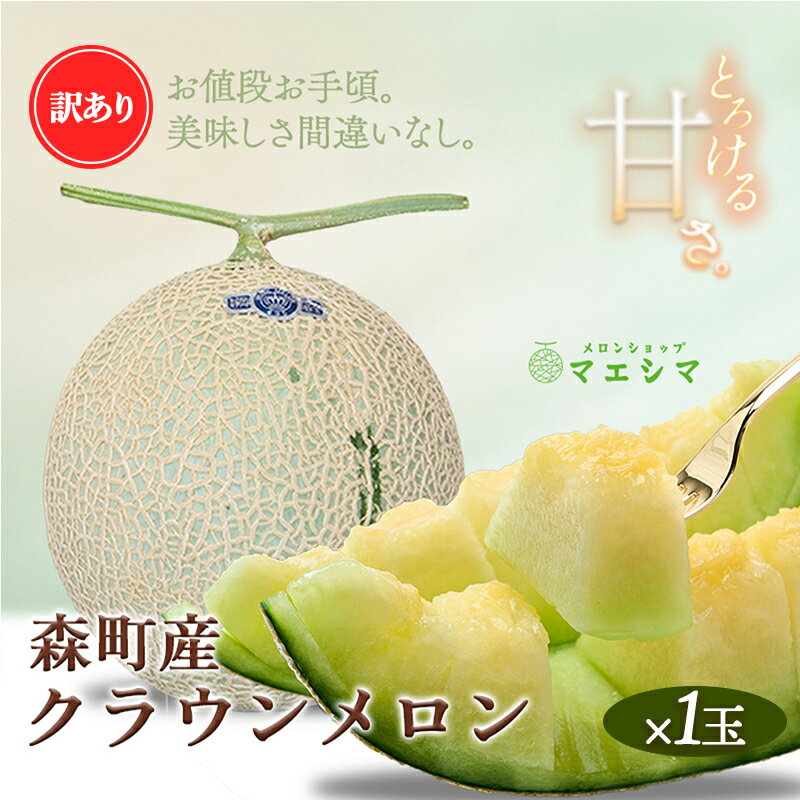 【ふるさと納税】クラウンメロン 訳あり1玉 果物類 メロン青肉 フルーツ
