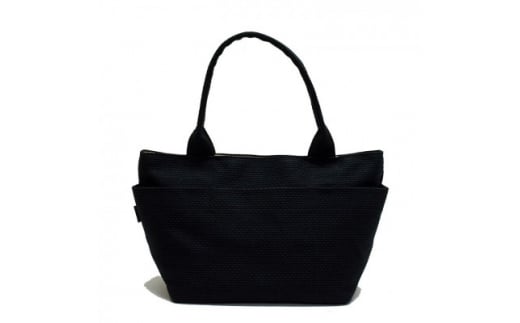 sasicco 三河木綿刺し子織　ポッシュトートM　黒【1401373】