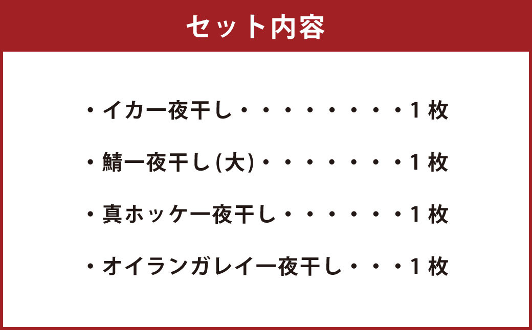 厳選 干物 セット イカ 鯖 真ホッケ オイランガレイ 一夜干し