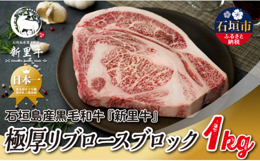 石垣島産 黒毛和牛 新里牛 極厚リブロースブロック（1kg×1）1kg ステーキ 焼肉 バーベキュー SZ-75