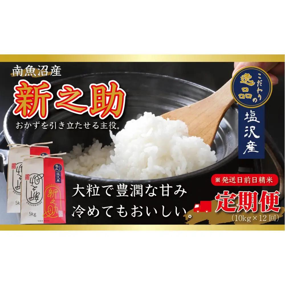 【令和8年 先行予約】【定期便12ヵ月】南魚沼産新之助10kg一等米（5kg×2袋）（10kg×12回）【塩沢地区】【2026年10月中旬より1ヶ月以内に順次発送予定】｜新之助
