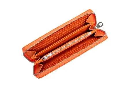 豊岡財布 ラウンドファスナー長財布 ドイツシュリンク オレンジ