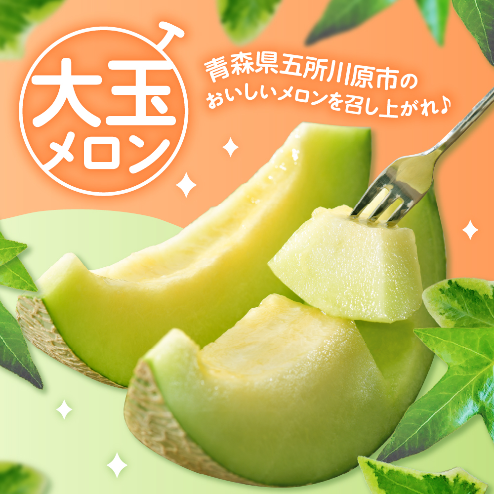 【2026年8月上旬発送】青森県津軽産 メロン 大玉 2個 品種おまかせ ≪贈答規格≫【青森メロン】
