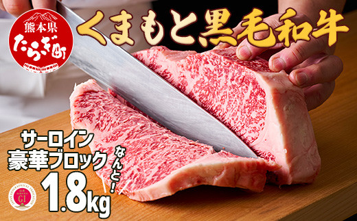 
【G1認証】くまもと黒毛和牛 サーロインステーキ 【豪華ブロック】約1.8kg【 ブランド 牛肉 ステーキ 大容量 熊本県産 熊本 サーロイン 霜降り 肉 高級 黒毛和牛 和牛 】100-0003
