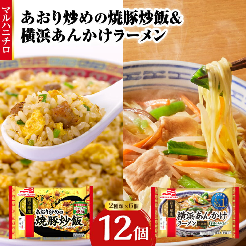 【ふるさと納税】 マルハニチロ 冷凍食品 あおり炒めの焼豚炒飯＆横浜あんかけラーメン詰合せセット レトルト 冷凍 手軽 セット 詰め合わせ 便利 簡単調理 時短 食べ比べ レビューキャンペーン