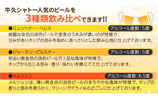 牛久シャトービール3種類6本セット（茨城県共通返礼品 牛久市） 地ビール クラフトビール お酒 飲み比べ 詰め合わせ セット お土産 お祝い 贈り物 ギフト 記念日 国産 茨城 [BX001sa]