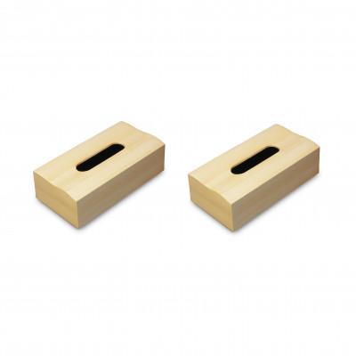 ふるさと納税 和歌山市 木目塗り ティッシュBOX イエローメープル 2個組 1つ1つ刷毛で描いた木目柄のティッシュケース