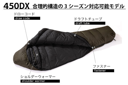 NANGA × SUNDAY MOUNTAIN Limited Schlaf 450DX（ブラック）【キャンプ 防災 アウトドア シュラフ 冬用 ダウン キャンプギア 寝袋 ナンガ】 [N-8003_
