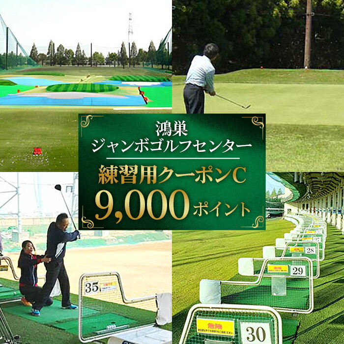 【ふるさと納税】No.184 鴻巣ジャンボゴルフセンター　練習用クーポンC　ICカードにチャージして使える9000ポイント　300ヤード・88打席の解放感あふれる練習場