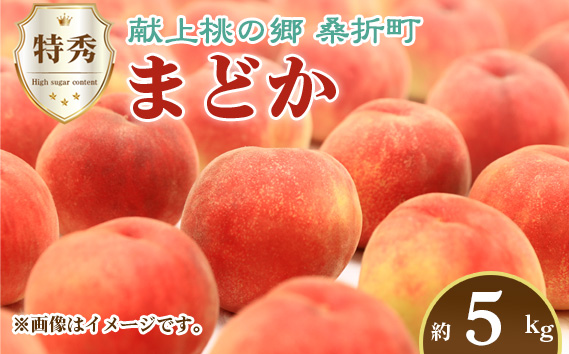 もも【まどか・2026年産】特秀　5kg　桑折町産　JAふくしま未来　桃