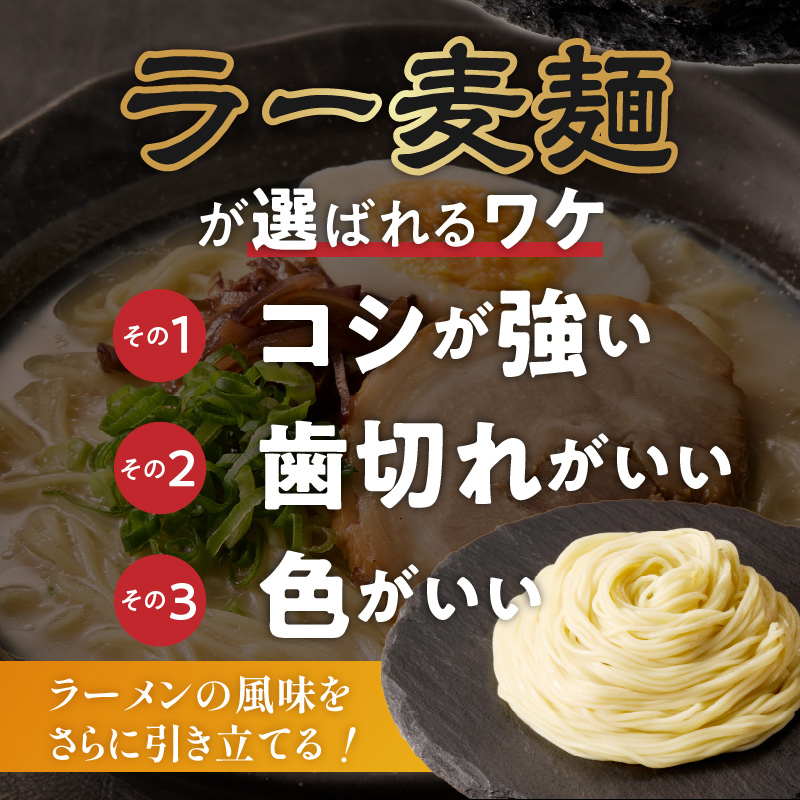 ラー麦麺の豚骨ラーメン2食_ラー麦麺 豚骨ラーメン 2食 こだわり 生麺 とんこつ ラーメン スープ 麺 コシ 強い 歯切れ 色 細麺 茹で時間 1分ほど 豚骨スープ ねぎ チャーシュー トッピング 
