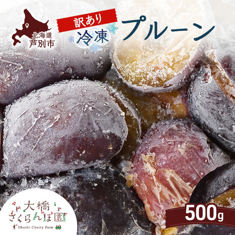 【ふるさと納税】【訳アリ】 冷凍 プルーン 500g 大橋さくらんぼ園 果物 果物類 フルーツ デザート 完熟 急速冷凍 新鮮 美味しい 人気 冷凍配送 北海道 芦別市