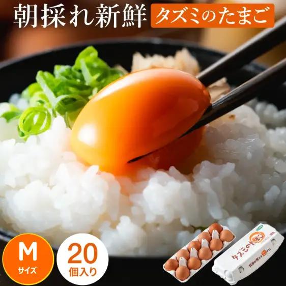 【TVで紹介されました】タズミの卵Ｍサイズ（20個）005AB02N.／こだわり卵 市川町産 兵庫県産 たまご たまごかけご飯 玉子 生卵 鶏卵 タマゴ 卵焼き TKG