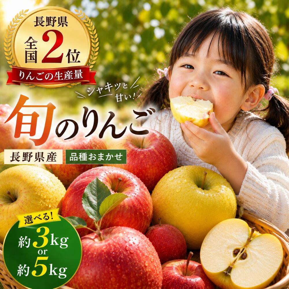 【ふるさと納税】【先行受付：10月発送】【選べる】信州産りんご【品種おまかせ】約3kg or 約5kg【秋映・シナノスイート・シナノゴールド・名月・サンふじ・グラニースミス・あいかの香り】 | ふるさと納税 リンゴ りんご 林檎 新鮮 信州産 長野県 松本市