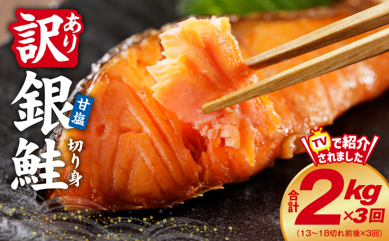 【定期便】銀鮭 切り身 2kg(約18切れ)×全3回【大阪 泉佐野 大阪府 泉佐野市】