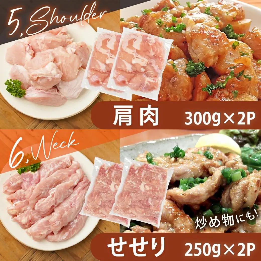 宮崎県産若鶏焼肉4.2kgセット〔18-M604〕_(都城市) もも切身 砂肝 肝 手羽中 肩肉 小肉 カット済 焼き肉  バーベキュー 