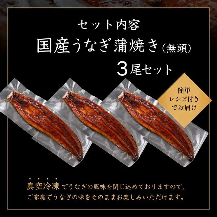 AG175.【不揃い訳あり】うなぎの蒲焼き3尾セット