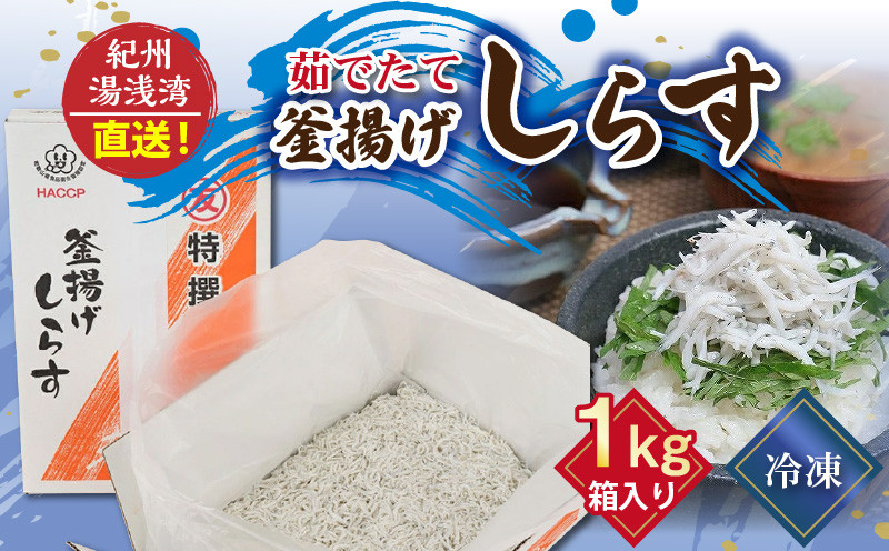 
            C6037n_【冷凍】 茹でたて 釜揚げしらす 1kg 箱入り 紀州湯浅湾 直送！
          