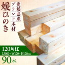 【ふるさと納税】愛媛県のエリート木材！媛ひのき 120角柱90本セット【配送可能エリア：東京都・九州（沖縄を除く）】 ひのき 角柱 木材 角材 ＼レビューキャンペーン中／愛媛県大洲市/八幡浜官材協同組合[AGBS001]