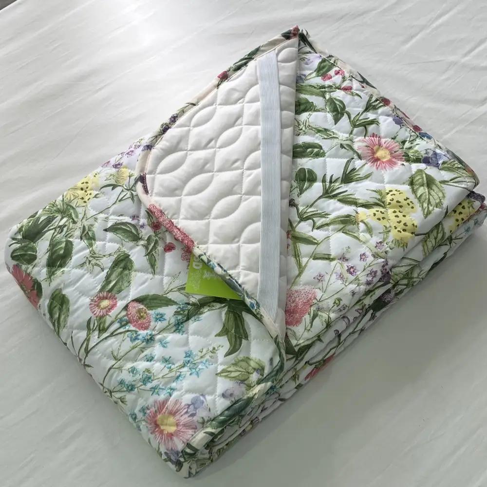 【訳あり 数量限定】フレンチリネン 敷パッド 1枚 【クイーン】160×205cm ブルー SH-3534PQ