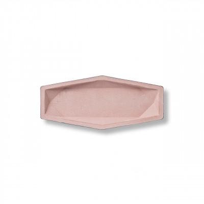 ふるさと納税 富山県 colm多角形レザートレイM ピンク「立体成型してつくった本革製多角形トレイ」