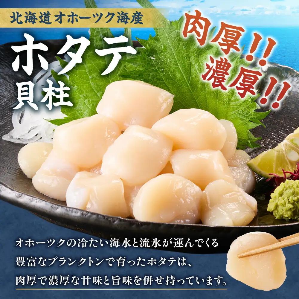 【訳あり】北海道オホーツク海産ホタテ玉冷 500g