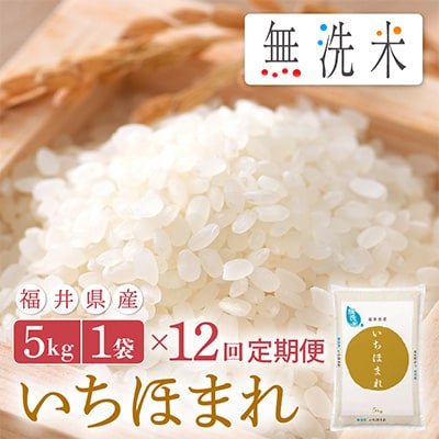 2023年8月発送開始『定期便』≪12か月連続お届け≫無洗米 いちほまれ 5kg 全12回【5086488】